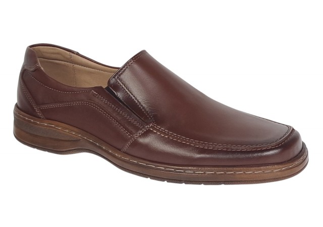 Pantofi casual barbati din piele naturala maro - Masuri pana la 47 GKR10M